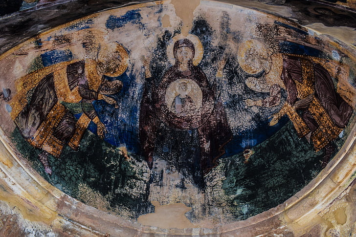 Panayia, Jungfru Maria, ikonografi, målning, bysantinska, Cypern, Sotira