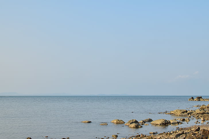 Já?, na pobřeží, Rock, Horizont, obloha, mír
