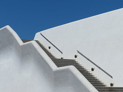 cầu thang, nổi lên, dần dần, cầu thang, trắng, kiến trúc, Auditorio de tenerife
