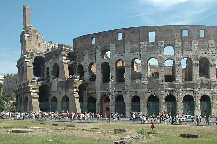 Akropolis, Rom, Italien, arkitektur, roman, turister