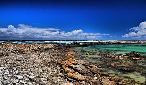 Kaap agulhas, lagune, Oceaan, blauw, rotsen, natuur, Zuid-Afrika
