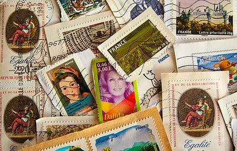 França, selos, Filatelia, Postar, correio, coleção