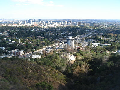 Los Angeles-i, századi város, Getty center, utca-és városrészlet, város, Skyline, belváros