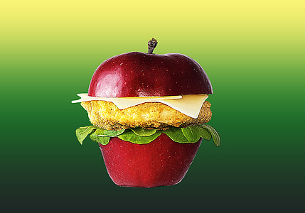 bánh hamburger, Apple, thực phẩm, thực phẩm