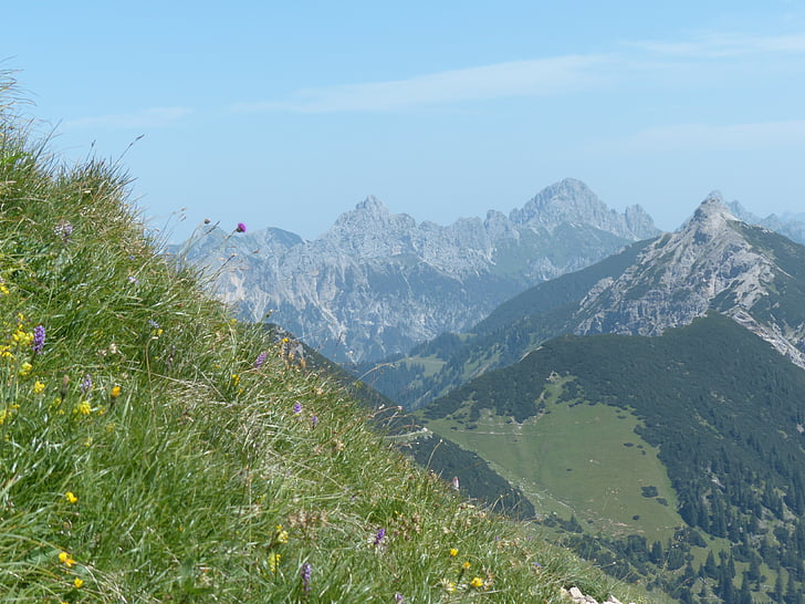 litnisschrofen, krinnenspitze, 徒步旅行, 爬山, 徒步旅行, 更多, 山脉