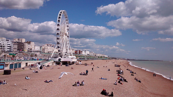 Brighton, Beach, tenger, Egyesült Királyság, Anglia, Pier, Brighton szem