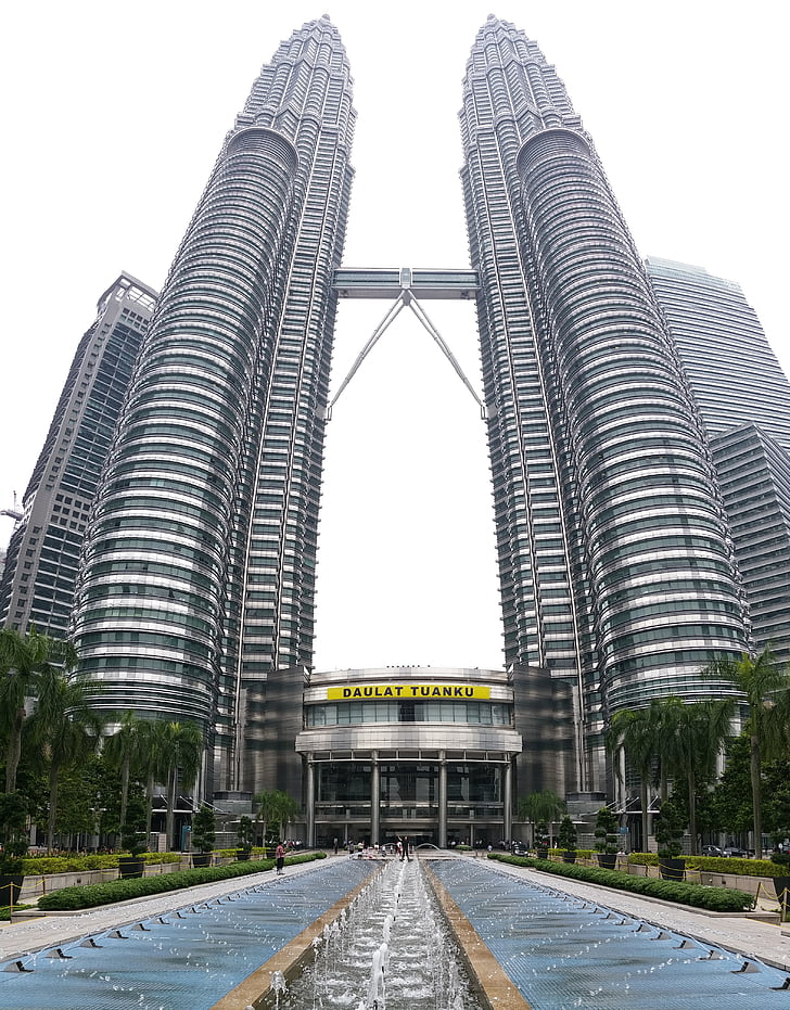 Petronas twin towers, rascacielos, Kong kuala, interpolaciones de