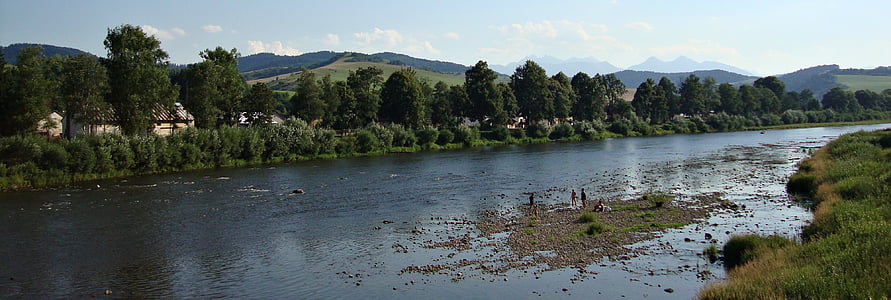 dunajec river, nature, poland, landscape, water, mountains