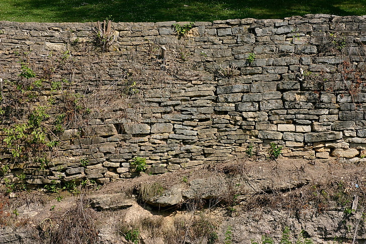 dinding, dinding batu, abu-abu, batu, kasar, batu bata, batu