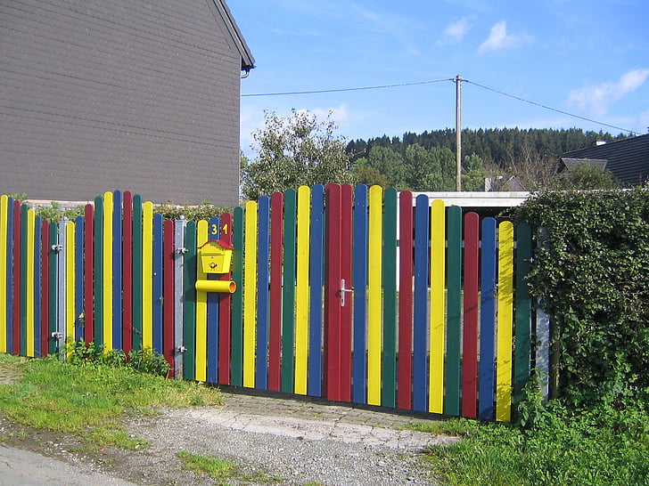 フェンス, カラフルです, 木材, 色, 漆塗りの木