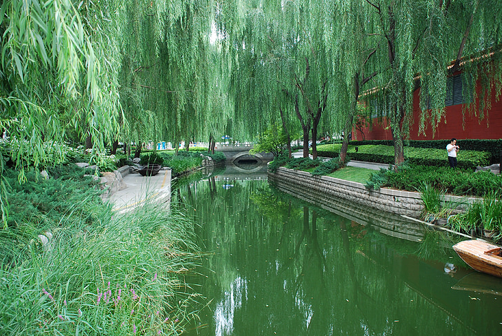 Oriental, Taman, musim panas, pohon, Canal, alam, Jepang