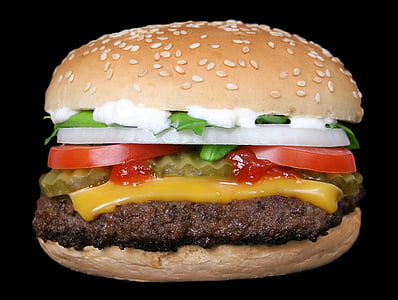 carne de vită, pâine, bun, Burger, cheeseburger, fast-food, produse alimentare