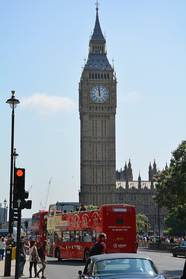 Londres, Big ben, Torre, Inglaterra, Reino Unido, Reino Unido, escena de la calle