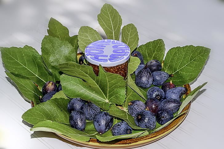 figs, fig leaves, compote, fruit, false fruit, soft, sweet