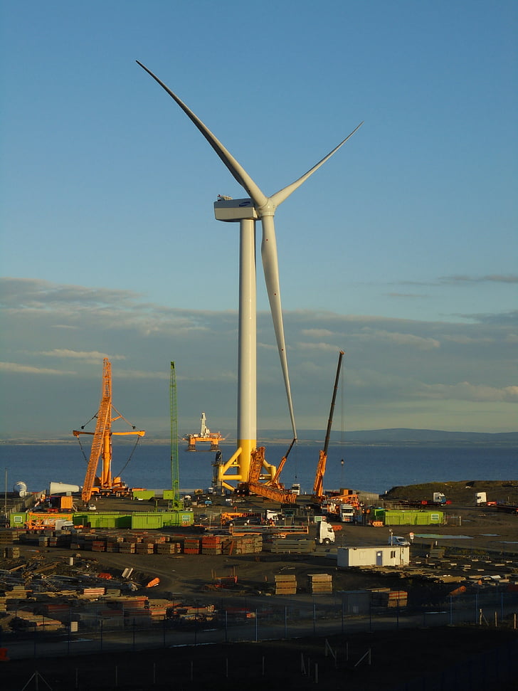 Windturbine, Turbine, Wind, Energie, Strom, macht, Umgebung