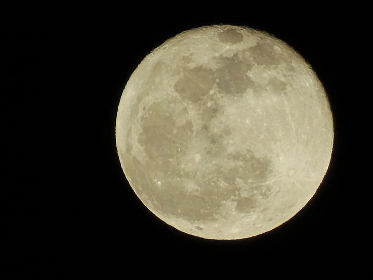 Luna, céu, à noite, lua cheia, FLARE, universo