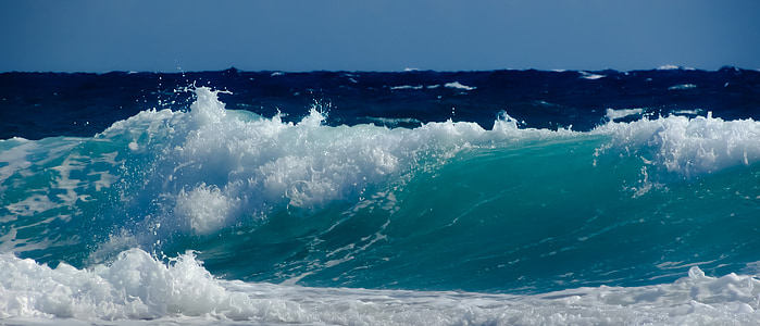 wave, smashing, sea, water, beach, nature, splash