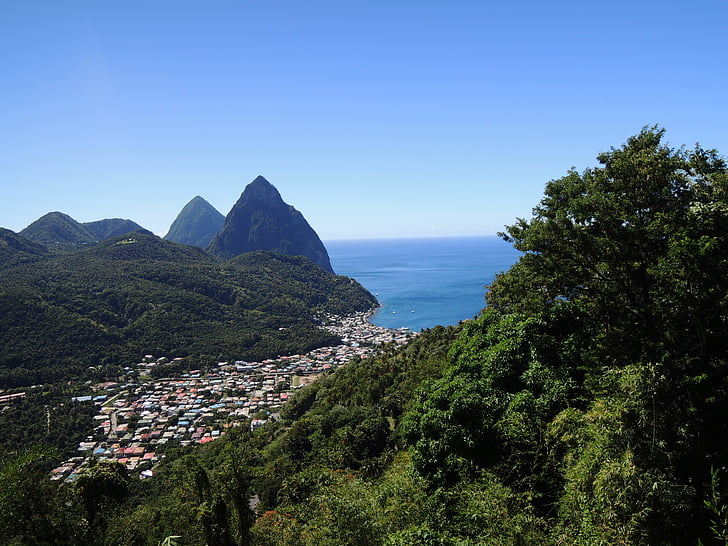 Saint lucia, Karayip Adası, Saint lucia, Deniz, mavi, su, cam