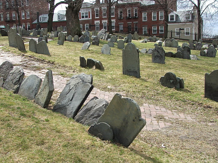 làpida, Boston, turó del Copp enterrar a terra