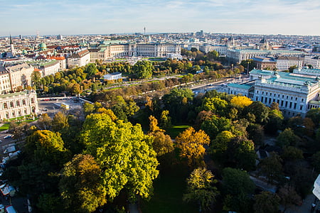 Viedeň, Cisársky palác Hofburg, Rakúsko, hrad, jeseň, mesto