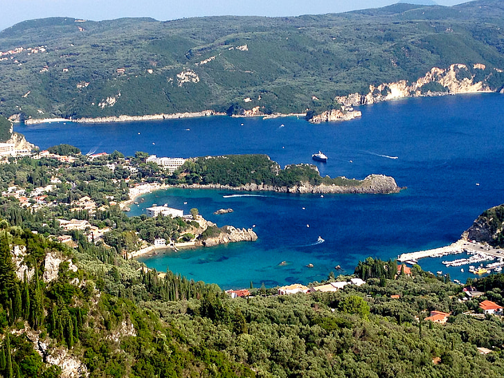 Hy Lạp, đảo, hòn đảo Corfu, tôi à?, trái tim, màu xanh, ngọc lam