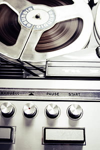 pause, star, knob, technology, audio, record, player