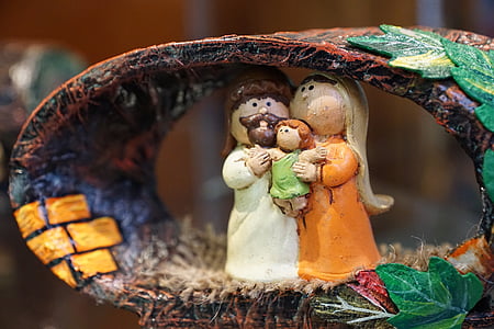 nascimento, Natal, Figura, Jesus, família, Maria, mãe