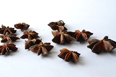 anise, chinese star anise, illicium verum, star anise, brown, flavor, food