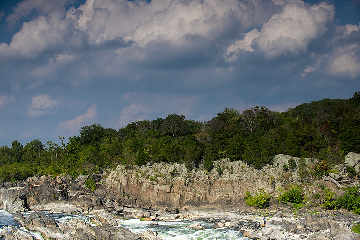 Great falls, Potomac, Virginie, chute d’eau, Sky, à l’extérieur, montagnes
