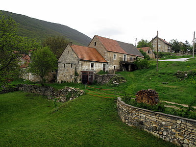 priluka village, bosnia and herzegovina, rural, village, house, countryside, green