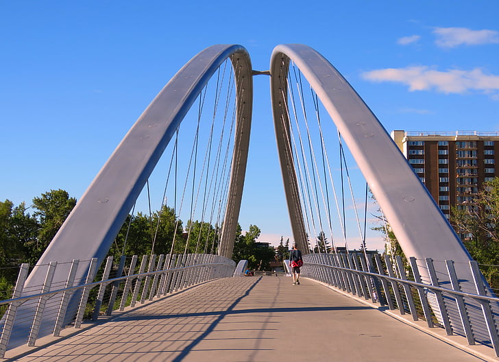 Pont, arc, Calgary, Canadà, urbà, ciutat, Pont - l'home fet estructura