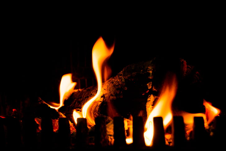 burning, fire, fireplace, flame, heat, open hearth, romance