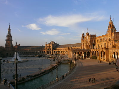 Sewilla, Plaza de españa, atrakcje turystyczne, Hiszpania, Andaluzja, Miasto, Historycznie