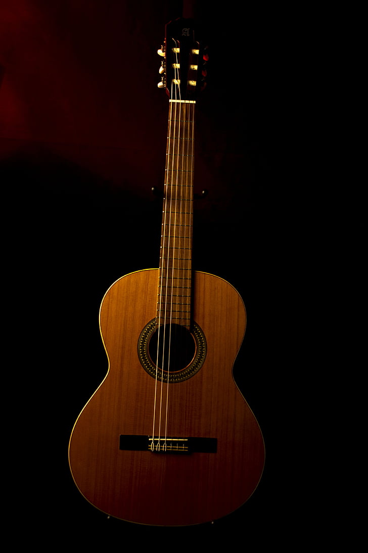 gitar, musikk, spansk gitar, instrumentet, spille gitar