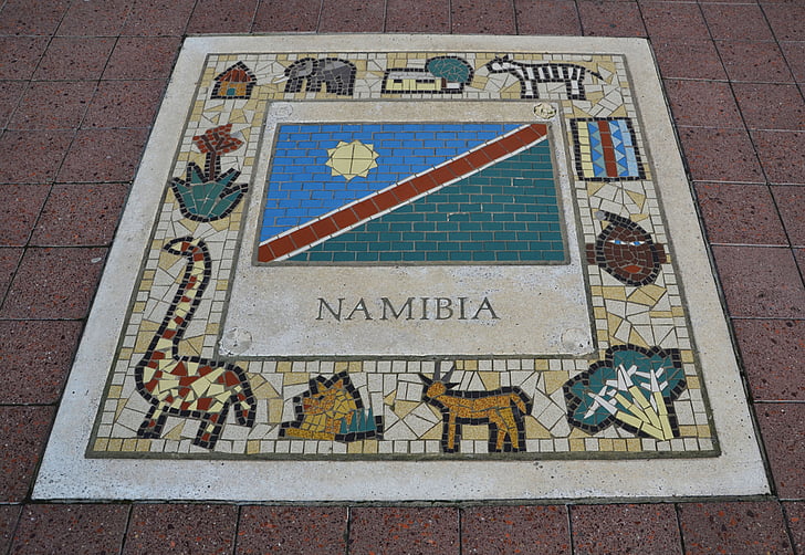 Namibija, tim grbom, Zastava, lopta, boja, natjecanje, natječaj