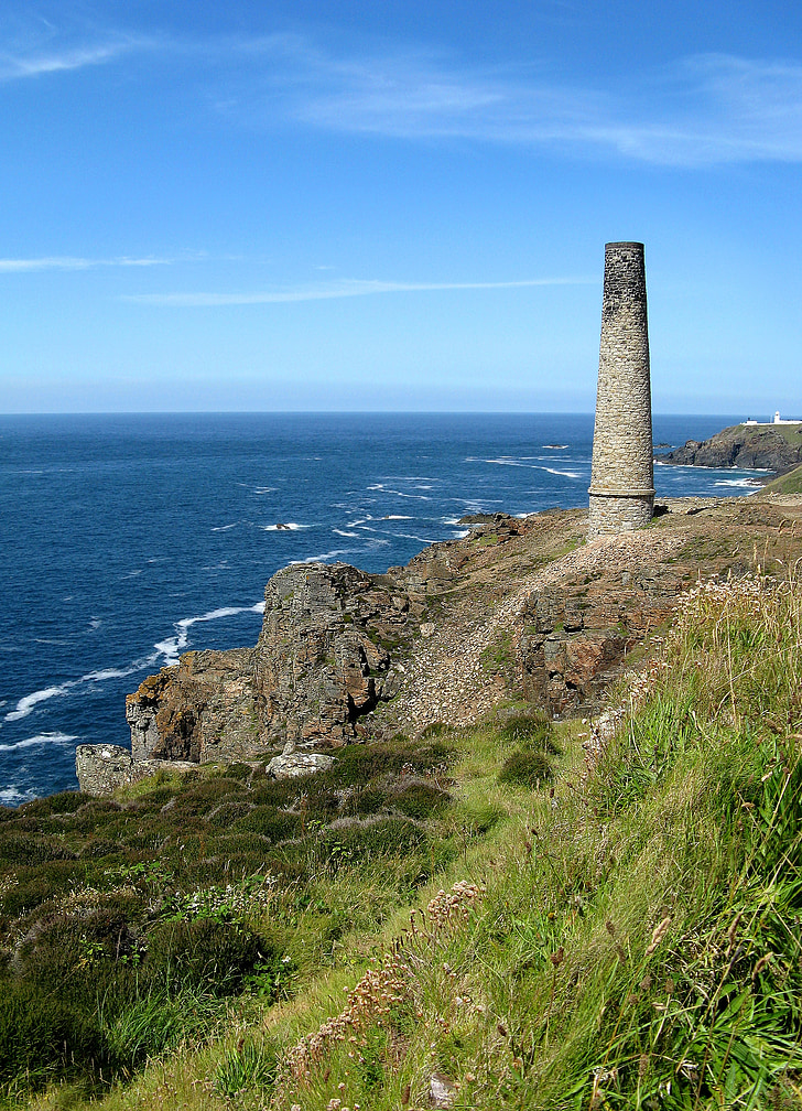 Cornwall, Cornish kyst, tin mine, i nærheden af geevor tin mine, Dansk kyst
