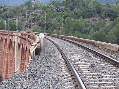 Railway, via, toget, viadukten, buer, jernbane