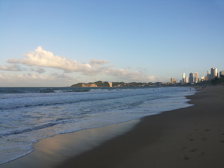 Plaża, Beira mar, zachód słońca