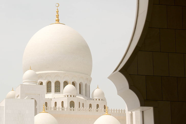 mecset, Abu-Dzabi, fehér, arab, Emirates, u a e, Sheikh György mosque