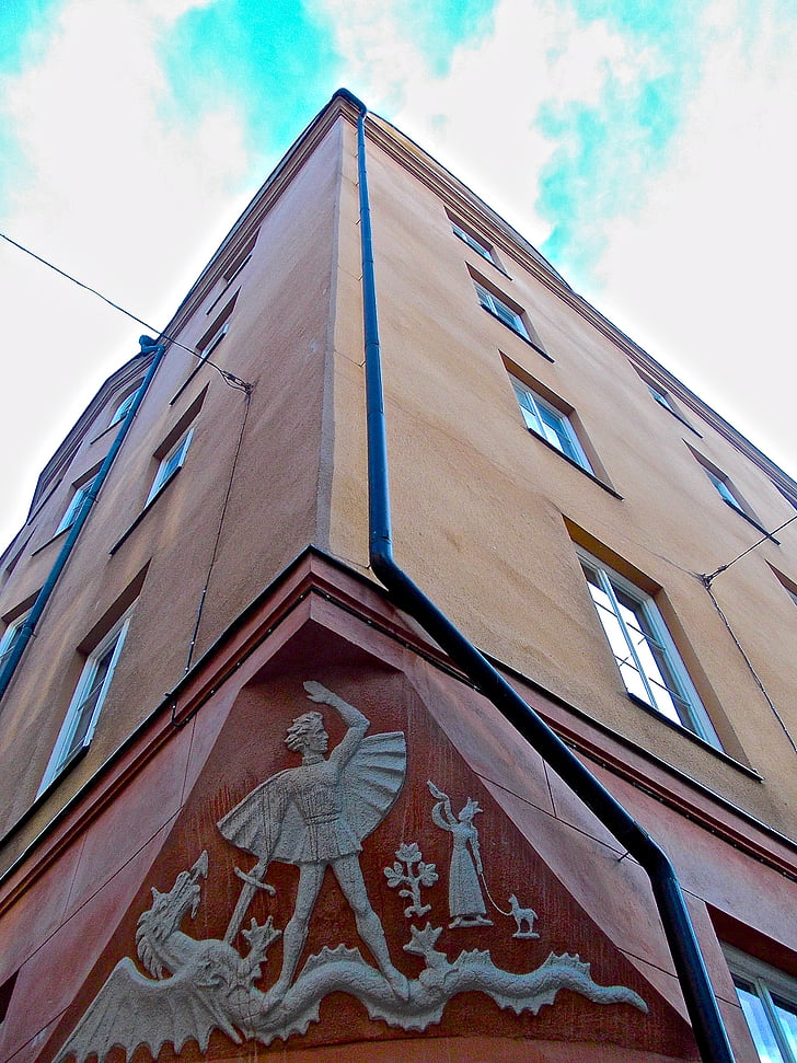 фасада, структура, björngårdsgatan, Södermalm, Стокхолм, архитектура