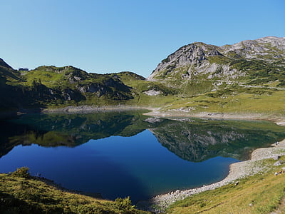 panorama de la montaña, Bergsee, naturaleza, senderismo, recuperación, conservación de la naturaleza