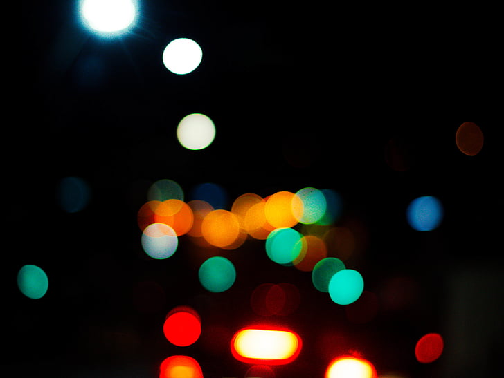 blur, blurry, bokeh, dark, lights