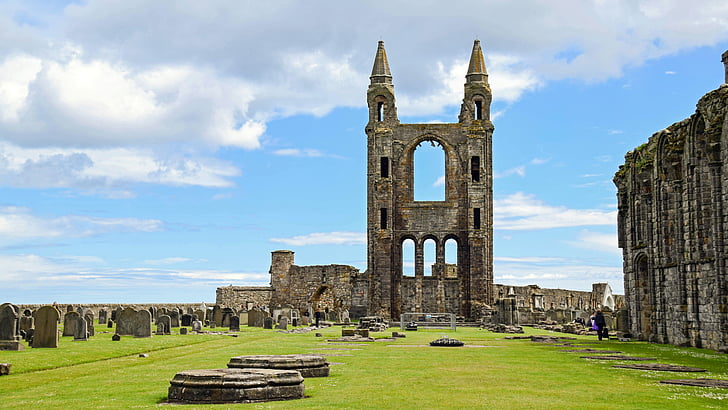 Schotland, st andrews, Kathedraal, staven, ruïne, graven, geschiedenis