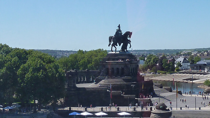 Koblenz, Saksan corner, muistomerkki, patsas, kuuluisa place, arkkitehtuuri