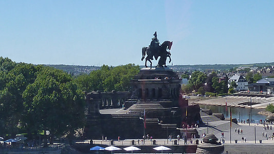 Koblenz, tyska hörnet, monumentet, staty, berömda place, arkitektur