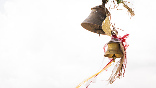 Bell, Tempel, hangende klokken, geloof, religie, oude, traditionele