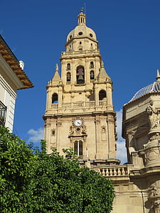 Murcia, Spanyolország, székesegyház, templom, barokk