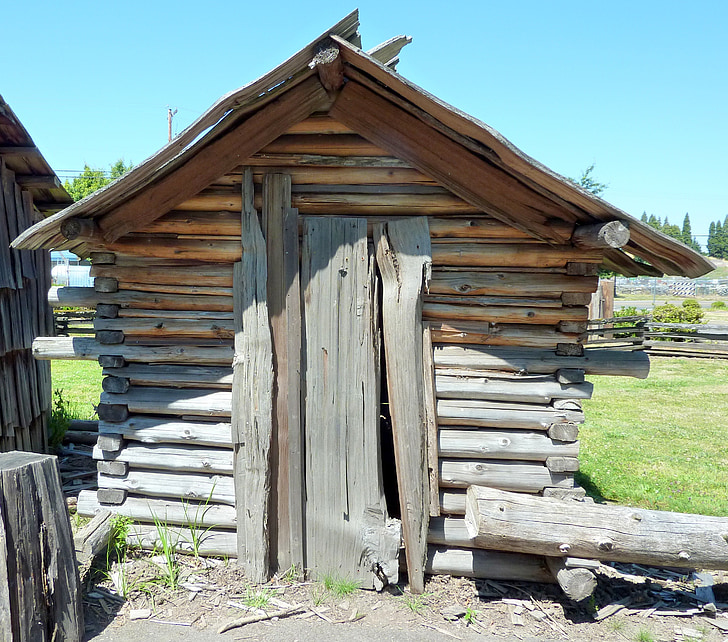 shed, pole, building, provincial, replica, settler, pioneer