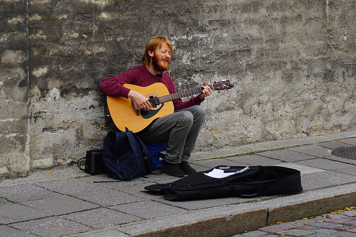 street, man, playing, musician, artist, singer, urban