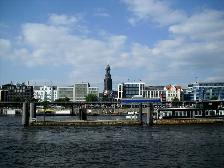 Hamburg, hamnstad, St, Michaelis, St michaelis, Harbour cruise, Elbe